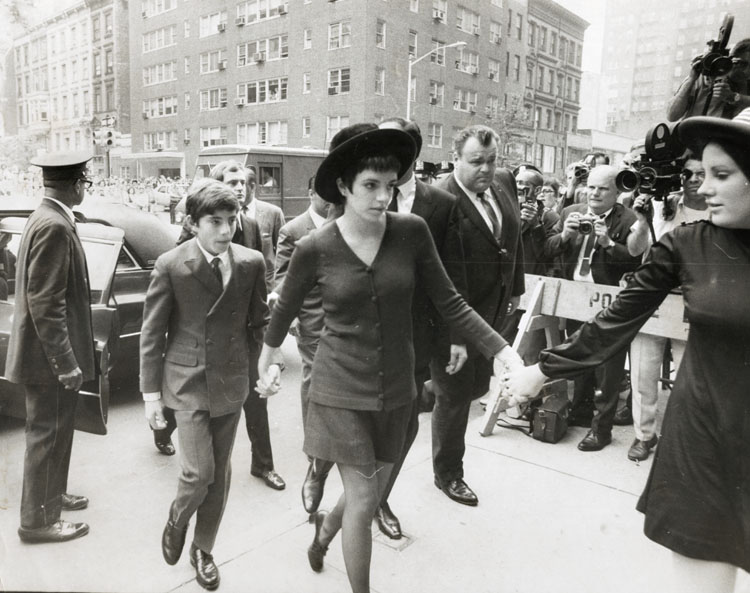 Hand in Hand Arriving for Funeral Services for Judy Garland are (l-r): Joseph Luft, Liza Minelli and Lorna Luft.