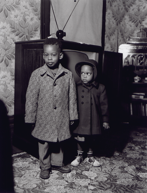 Anderson Collection: Aunt Hattie Anderson's Children With a Television