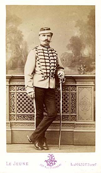 Abraham Marius Leon Joliot - French Military Man with Sword