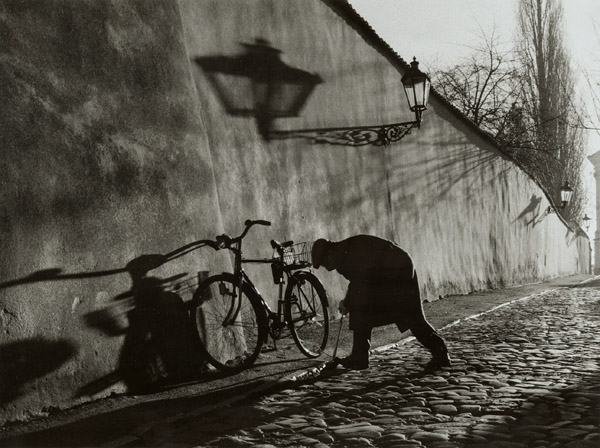 Stanko Abadžic - Untitled (Man Repairing Bicycle Tire)