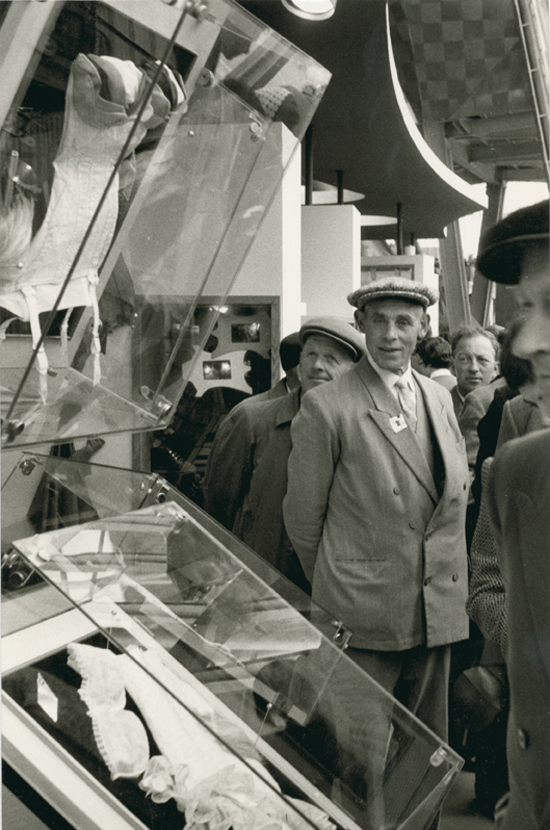 Henri Cartier-Bresson - Men Admiring Lingerie Display, Brussels World Fair
