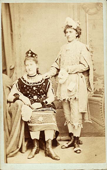 E. B. Nock - Two Victorians in Costumes with Masks