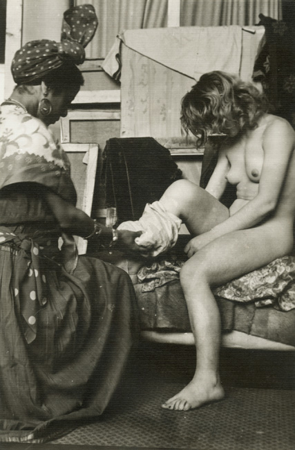 Anonymous - Female Nude Being Dried by Her Black Maid