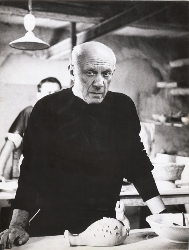 Picasso with a Clay Sculpture