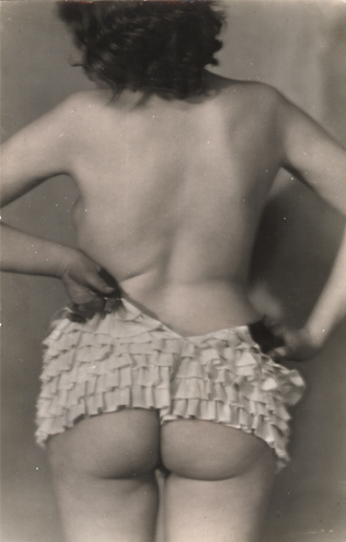 Roger Schall - Female Nude Slipping on Frilly Panties