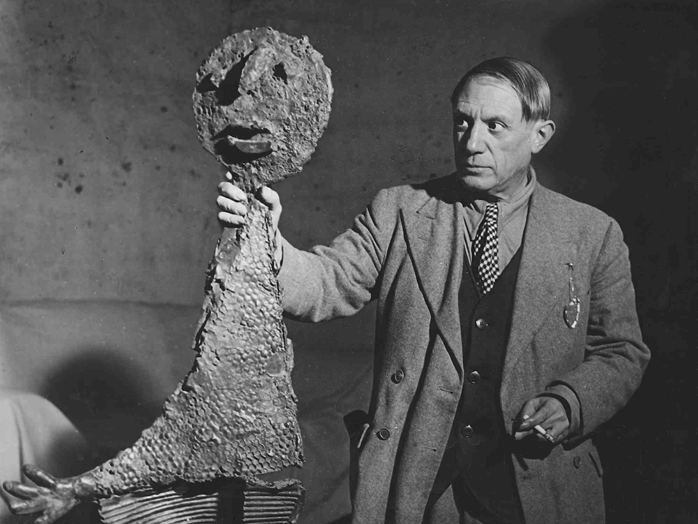 Brassai (Gyula Halasz) - Picasso with His Sculpture, 