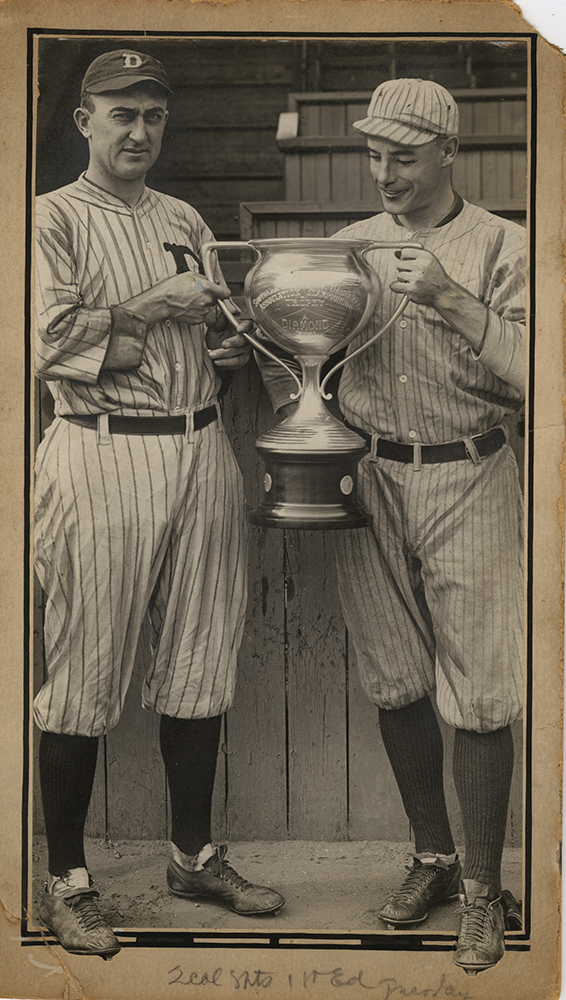Anonymous - Ty Cobb (left) and Carl Sawyer (right) Holding Championship Trophy Anonymous - Ty Cobb (left) and Carl Sawyer (right) Holding Championship Trophy