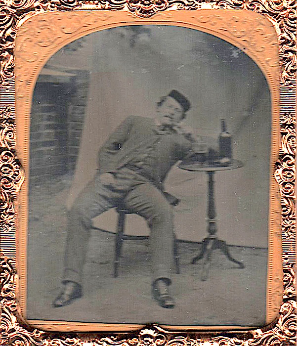 Anonymous - Man with Wine Bottle and Glass Anonymous - Man with Wine Bottle and Glass