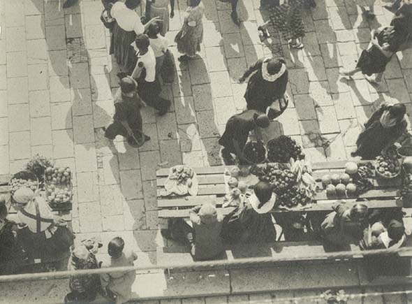 Anonymous (Czechoslovakia) - Overhead View of a Fruit Market, Czechoslovakia