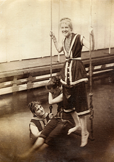 Anonymous - Women at a Swimming Pool on Swing over Water Anonymous - Women at a Swimming Pool on Swing over Water