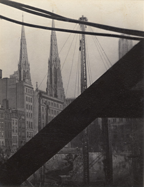 Dorothy Norman - Church and Crane (St. Patrick's Cathedral), New York City, NY