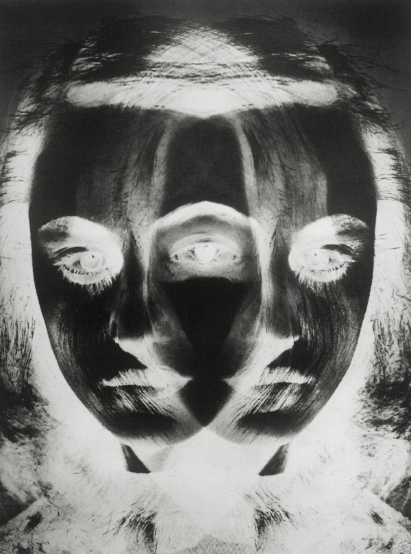 Otto Steinert, Maske einer Tänzerin (Dancer's Mask, or sometimes called The Black Mask), vintage 1950s signed silver print. Ref.#16805.