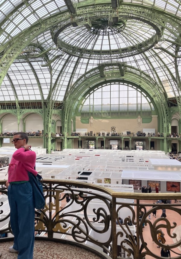 A view of the main floor of Paris Photo from above at the Grand Palais.